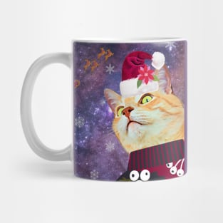 Cosmic Cat says Happy Holidays Mug